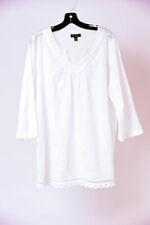 Túnica feminina Sweet Magnolia branca bordada longa algodão tamanho XL comprar usado  Enviando para Brazil