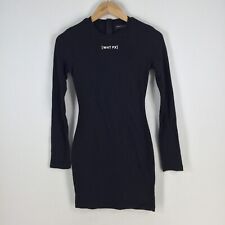 White Fox womens bodycon dress size S aus 8 black mini long sleeve stretch080376 for sale  Shipping to South Africa