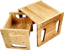 Juego de mesa y silla de destete Montessori - mesa de madera maciza y silla cúbica para niños pequeños segunda mano  Embacar hacia Argentina
