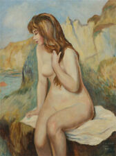 Used, H.C. White after Renoir - Contemporary Oil, Bather Seated on a Rock for sale  Shipping to South Africa