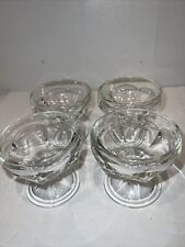 Vintage Set of 4 Clear Glass Footed Dessert Ice Cream Pudding Sherbet Cups for sale  Shipping to South Africa