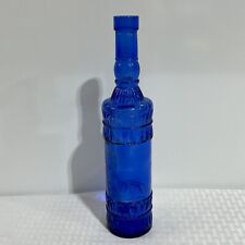 Botella de vidrio azul decorativa de colección con cuerda en relieve diseño decoración del hogar 12" coleccionable segunda mano  Embacar hacia Argentina