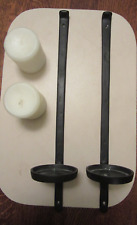 Two Wrought Iron Looking Candle Wall Sconces with Candles for sale  Shipping to South Africa