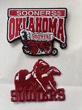 (2) OU Oklahoma SOONERS Vintage Embroidered Iron On Patches Patch Lot 3", used for sale  Shipping to South Africa