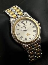 Vintage Novo 1989 BURBERRY By CITIZEN Relógio de Quartzo Masculino 33mm Aço Dourado Número Romano comprar usado  Enviando para Brazil