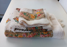 Conjunto de toalha de banho vintage bege rosa amarelo verde flores toalha de mão comprar usado  Enviando para Brazil