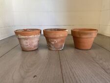 Set Of 3 Terracotta Pots 10cm X 10cm X 8cm G 181 for sale  Shipping to South Africa