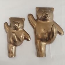 Used, Pair Of Brass Dancing Teddy Bears Coat/Clothes Hangers - Vintage for sale  Shipping to South Africa