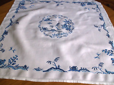 blue linen tablecloth for sale  KETTERING