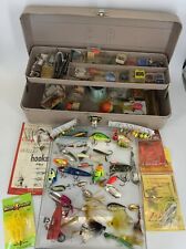 Vintage Union Steel Tackle Box 2 Tiers LOADED w Old Lures & Fishing Gear for sale  Shipping to South Africa
