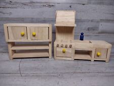 Casa de muñecas en miniatura de madera mostrador fregadero horno estufa estilo moderno segunda mano  Embacar hacia Argentina