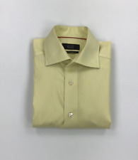 Men's Yellow Striped Eton Shirt 15" Contemporary Fit Flip Cuffs Long Sleeve A for sale  Shipping to South Africa