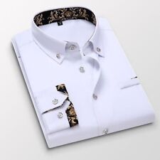 Camisa masculina manga comprida vestido social negócios camisa branca comprar usado  Enviando para Brazil