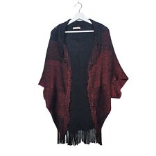 Cardigã feminino RIAH Fashion Boutique suéter franja envoltório de ombros preto vermelho #3084 comprar usado  Enviando para Brazil