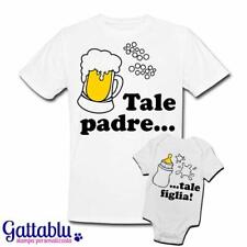 Set padre e figlia t-shirt uomo + body bebè femminuccia Tale Padre. Tale Figlia! usato  Italia