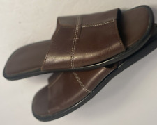 Sandalias planas de cuero para mujer talla 8,5 marrones deslizantes zapatos BOHO de Montego Bay Club segunda mano  Embacar hacia Argentina