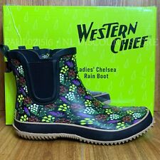 Botas de lluvia para mujer Western Chief Chelsea impermeables ~ negras ~ tallas 6 7 8 10 segunda mano  Embacar hacia Argentina