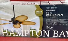 Hampton Bay Lillycrest 52 pol. Ventilador de teto de bronze envelhecido interno/externo, usado comprar usado  Enviando para Brazil