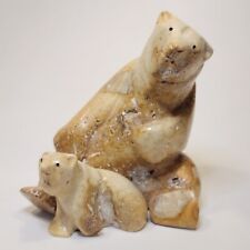 Usado, Escultura de piedra tallada Chupak de osos polares firmada 4,25" Alaska segunda mano  Embacar hacia Argentina