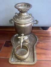 Pequeño latón Samovar con bandeja 7"H antiguo vintage segunda mano  Embacar hacia Argentina