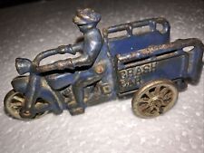 Vintage 1930’s Hubley Cast Iron Crash Car Metal Wheels Toy Motorcycle Cop Trike for sale  Shipping to South Africa