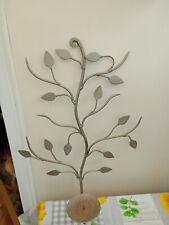 Used, Large Metal Wall Decor Hanging Leaf Design Candle Holder for sale  Shipping to South Africa