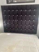 Black headboard double for sale  PAISLEY