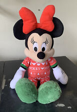 Pijama de peluche de Navidad Minnie Mouse Disney Mickey 20"" rojo grande verde segunda mano  Embacar hacia Argentina