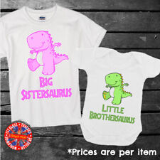 Camiseta infantil Big & Little Brother & Sister dinossauro Babygrow meninos meninas conjunto de presente comprar usado  Enviando para Brazil