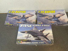 LOT OF 3 MODELS: Revell F-15E Strike Eagle 15995; (2) Revell 85-5984 F-22 Raptor for sale  Shipping to South Africa