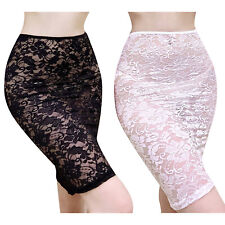 Usado, Mini-saia feminina sexy transparente floral renda bodycon saia slip comprar usado  Enviando para Brazil