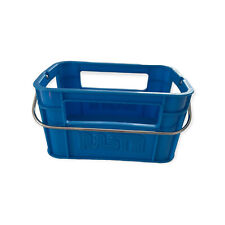 Cesta de supermercado vintage Nasta caixa de armazenamento plástico azul com alça de metal comprar usado  Enviando para Brazil