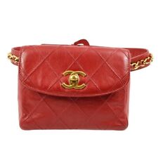 Bolso bicolor con cinturón de piel de cordero rojo Chanel 70/28 123305 segunda mano  Embacar hacia Mexico