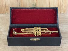 Vintage Miniature Brass Trumpet Decor in original case for sale  Shipping to South Africa