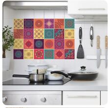 2 peças @ 24 peças 6"x6" adesivo colorido Mandala Peel & Stick azulejos decalques backsplash, usado comprar usado  Enviando para Brazil