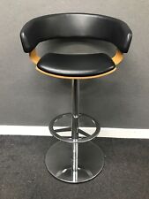 Allermuir Mollie Swivel Stool Bar Stool in Black Leather & Natural Oak Wood  for sale  Shipping to South Africa
