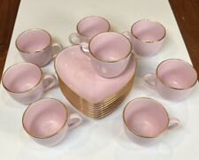 Pratos de porcelana em forma de coração rosa Apilco França copos com acabamento dourado comprar usado  Enviando para Brazil