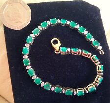 Diamond emerald bracelet for sale  THETFORD