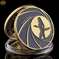 Monedas de colección 007 James Bond medallón chapadas en oro agente secreto Daniel Craig segunda mano  Embacar hacia Argentina