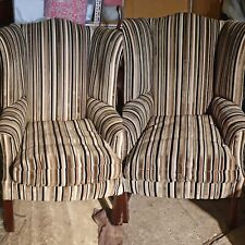 Pair wingback striped for sale  PINNER