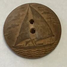 Antique wood button for sale  Shipping to Ireland