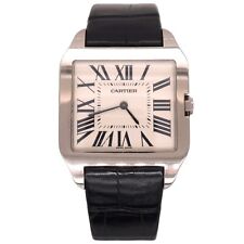 Cartier Santos Dumont relógio masculino 35mm ouro branco 18k mostrador romano couro W2007051 comprar usado  Enviando para Brazil