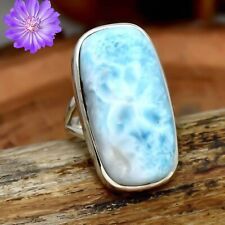 Anillo de joyería hecho a mano de piedra preciosa larimar natural todos los tamaños segunda mano  Embacar hacia Argentina