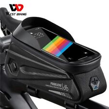 Usado, WEST BIKING impermeável TPU MTB bolsa de quadro de bicicleta de estrada tubo superior bolsa de telefone preta 7" comprar usado  Enviando para Brazil