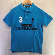 Camisa polo masculina Assn Ralph Lauren azul média desempenho logotipo pônei grande EUA comprar usado  Enviando para Brazil