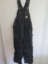CARHARTT Canvas Dungarees Overalls Workwear Coveralls L W 34" x L 32" - Black for sale  Shipping to South Africa