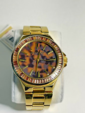 Michael Kors Wrist Watch MK-5723 Gold Leopard Print Face (Works Battery Inc), used for sale  Shipping to South Africa