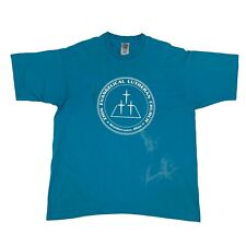 Camiseta Masculina Vintage Igreja Evangélica Luterana Extra Grande Azul 50/50 *LEIA comprar usado  Enviando para Brazil