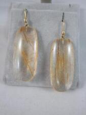 Authentic TED MUEHLING Hand Cut Rutilated Quartz Earrings w/14k Ear Wires 2"long for sale  Lakeville
