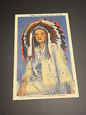 VTG CHOCTAW INDIAN PRINCESS, OKLAHOMA POSTCARD C.T. ART-COLORTONE for sale  Shipping to South Africa